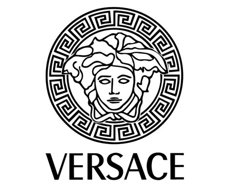 versace logo head|Versace logo black and white.